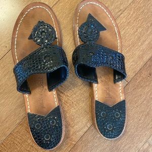 Jack Rogers black croc sandals size 7